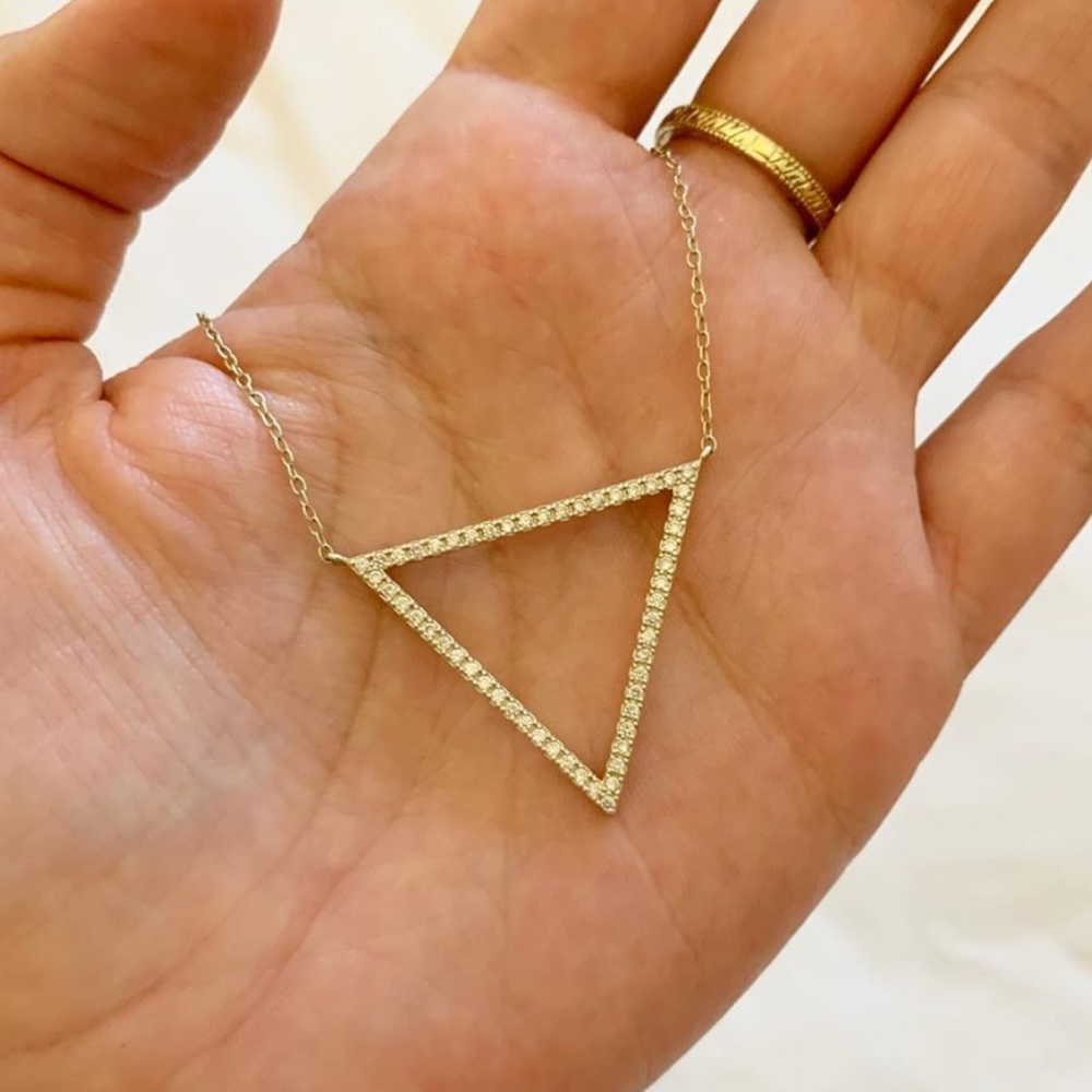 Triangle shape diamond necklace